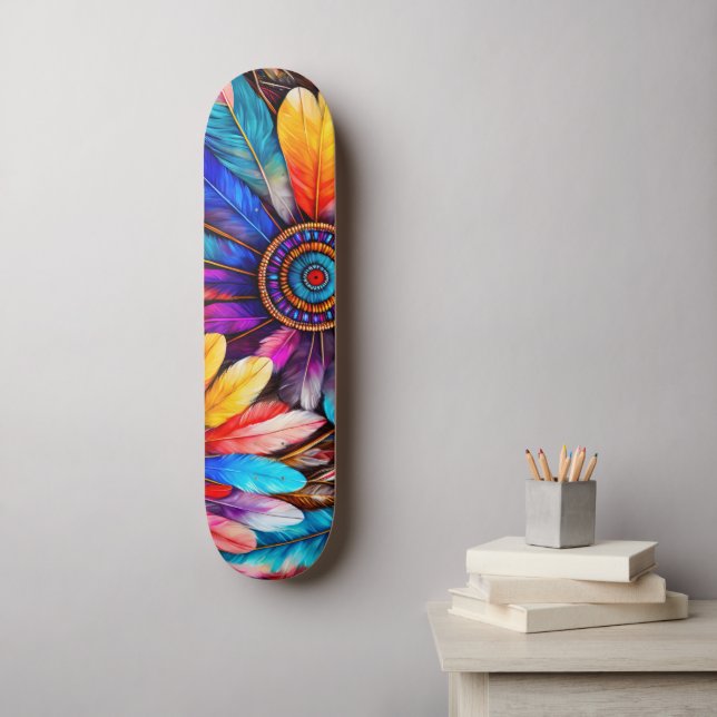 Skateboard Jolies plumes (Art mural)