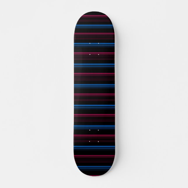 Skateboard Jolies rayures bleues roses  (Devant)