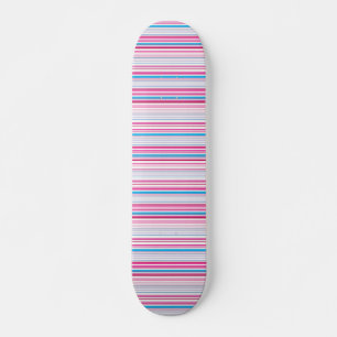 Skateboard Jolies rayures bleues roses