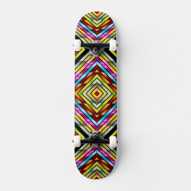 Skateboard Jolies rayures colorées (Recto)