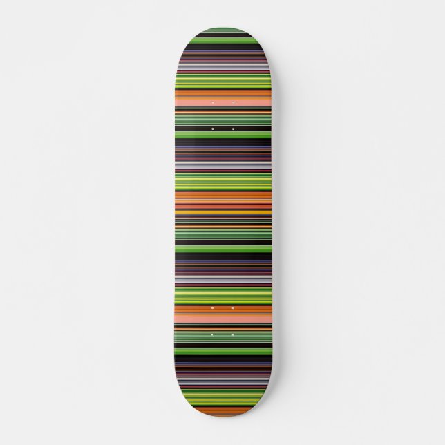 Skateboard Jolies rayures noires colorées (Devant)