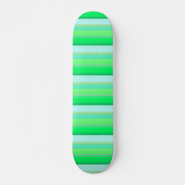 Skateboard Jolies rayures vert aqua (Devant)