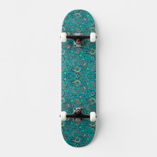 Skateboard Jolis boutons de manchette floraux turquoise vinta