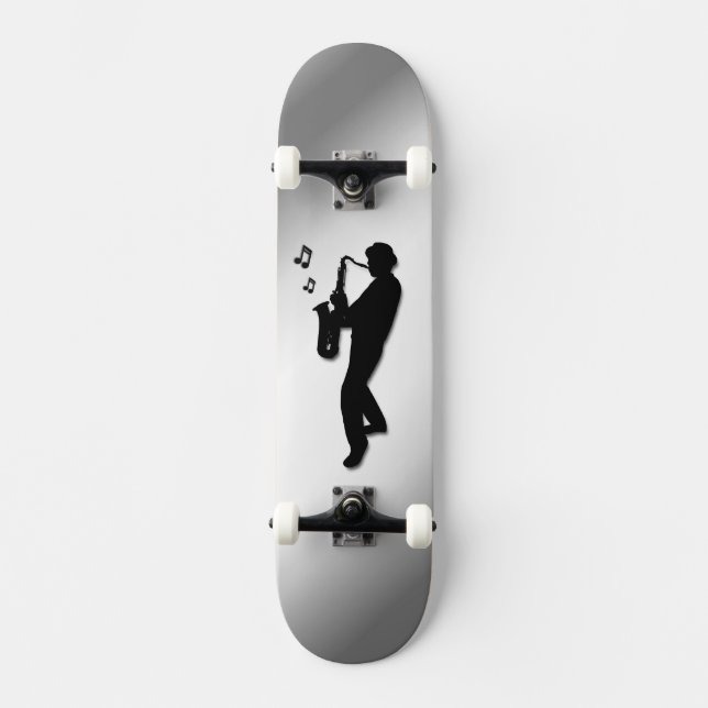 Skateboard Joueur de saxophone Silver (Recto)