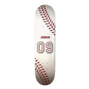 Skateboard Joueur numéro 09 - points frais de base-ball