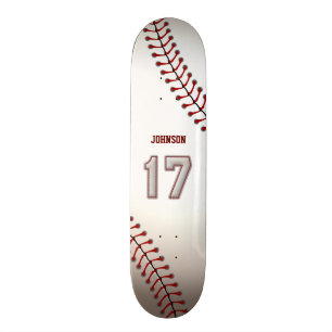 Skateboard Joueur numéro 17 - points frais de base-ball
