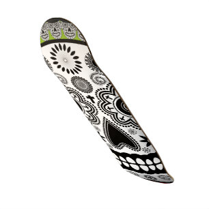 Skateboard Jour de crâne de sucre du rouge mort et vert