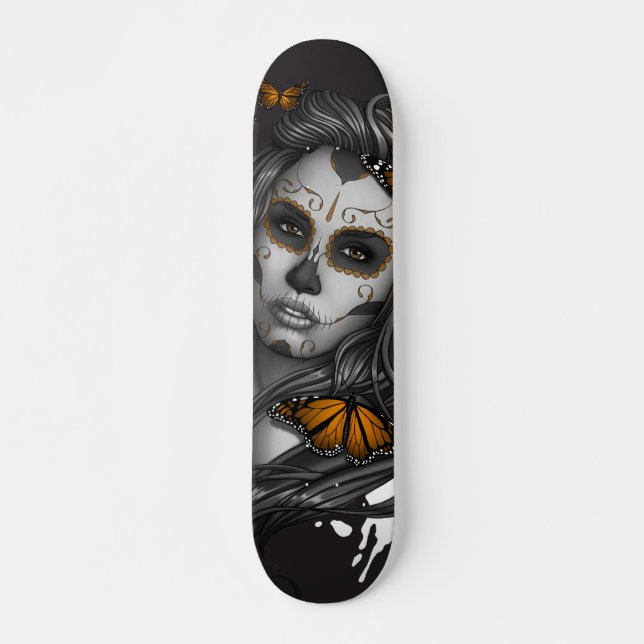 Skateboard Jour de la fille morte de crâne de sucre (Devant)