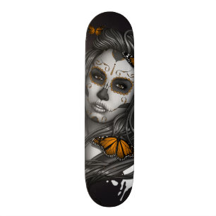 Skateboard Jour de la fille morte de crâne de sucre