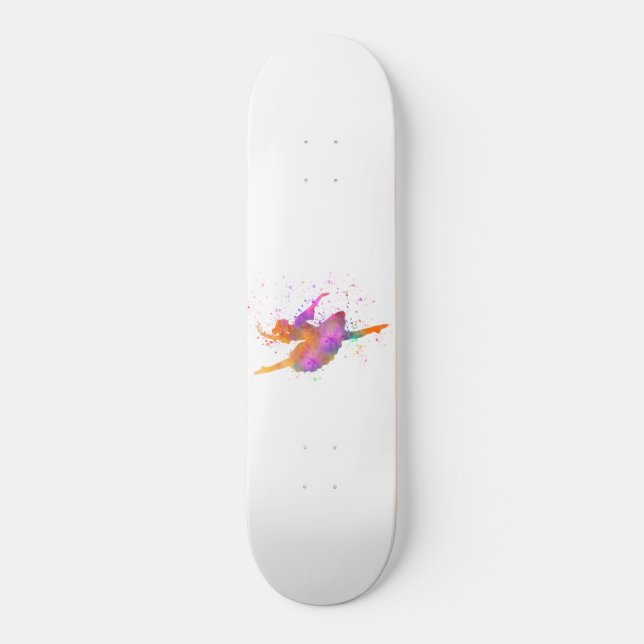 Skateboard joven bailarina en acuarela (Recto)