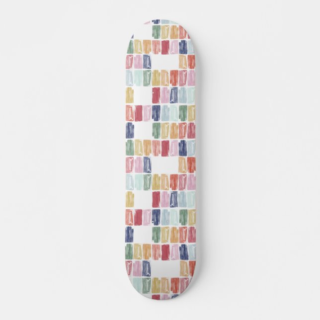 Skateboard Joyaux d'aquarelle couleur vive (Devant)