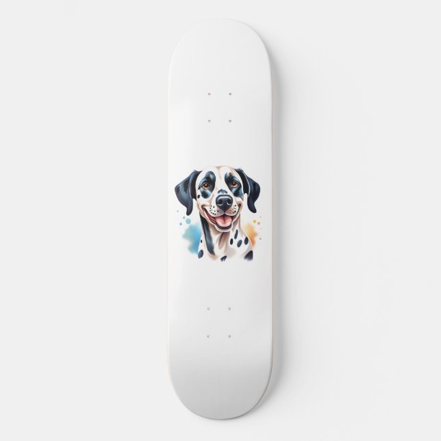 Skateboard Joyeux animal de compagnie de chien dalmate (Recto)