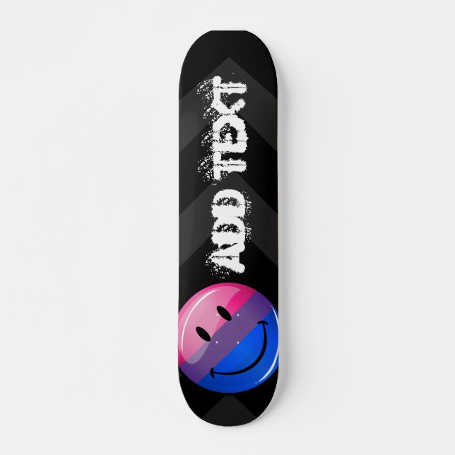Skateboard Joyeux drapeau de la fierté de bisexualité brillan (Devant)