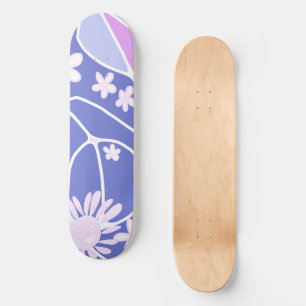 Skateboard Joyeux Neuro Art Floral - Dégradé Violet