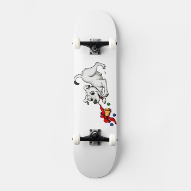 Skateboard Joyeux Noël ! Chiot avec Bell et Ball (Recto)