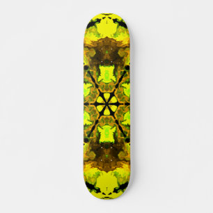 Skateboard Kaleidoscope psychédélique Fleur Jaune et Vert