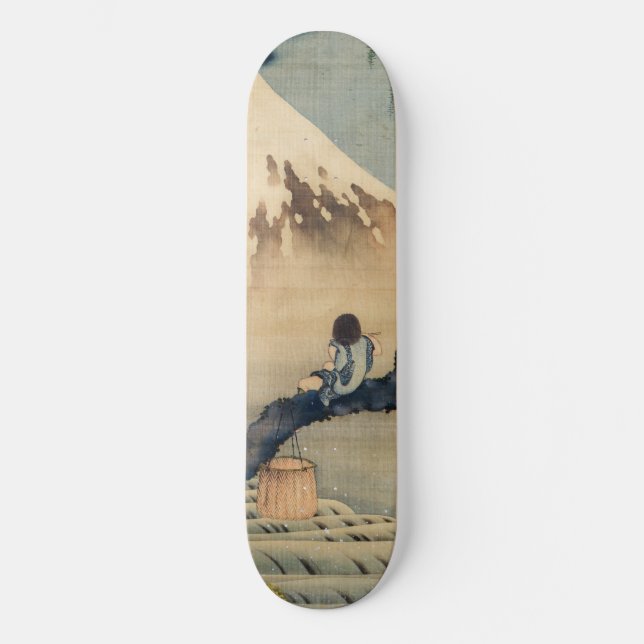 Skateboard Katsushika Hokusai - Garçon regardant le Mont Fuji (Recto)