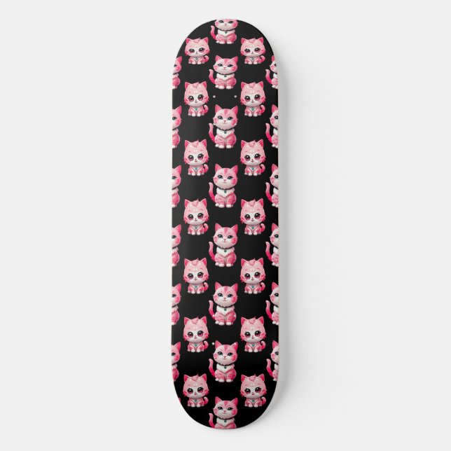 Skateboard Kawaii Rose Kitty Cats Design (Recto)