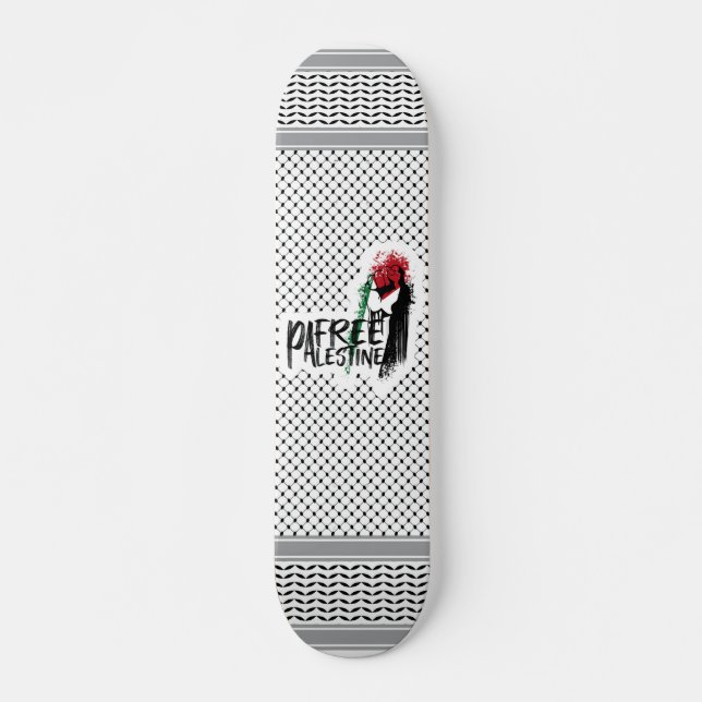 Skateboard Keffiyeh Free Palestine (Devant)