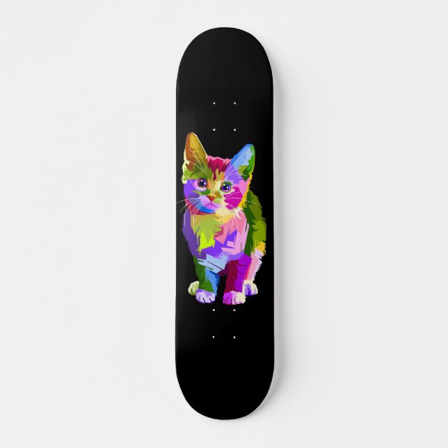 Skateboard Kitty coloré (Devant)