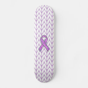Skateboard Knit de sensibilisation au ruban rose de style cri