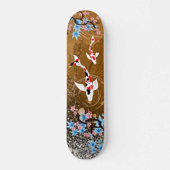 Skateboard Koi Pond - bois - Design japonais Skate (Devant)