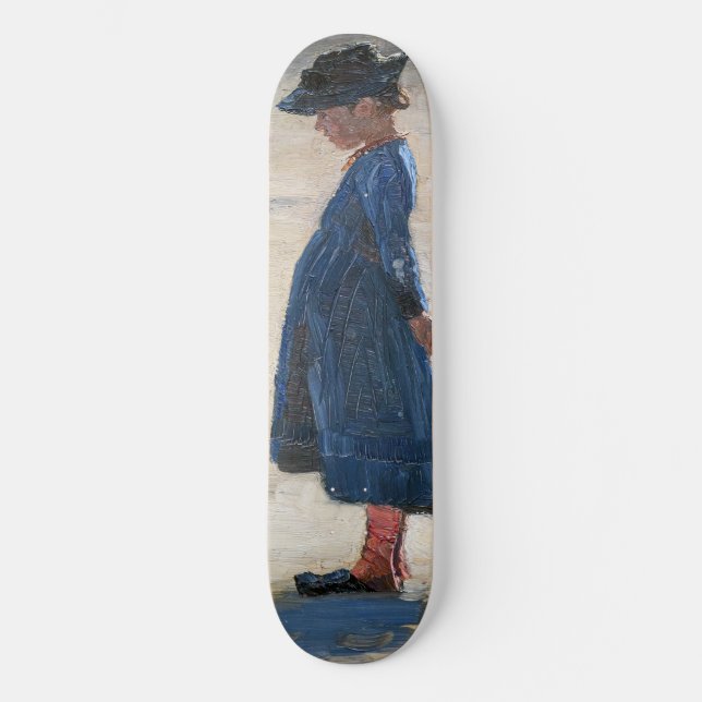 Skateboard Kroyer - Petite fille debout sur Skagen Beach (Recto)