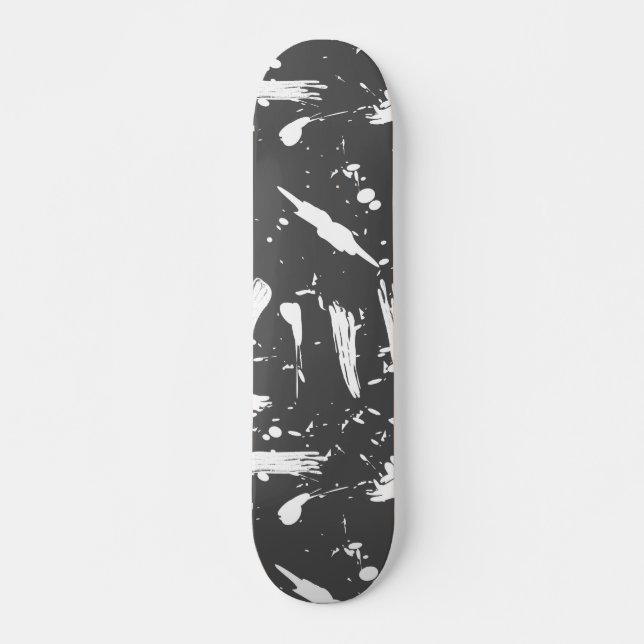 Skateboard La brosse blanche noire artistique frotte la (Devant)