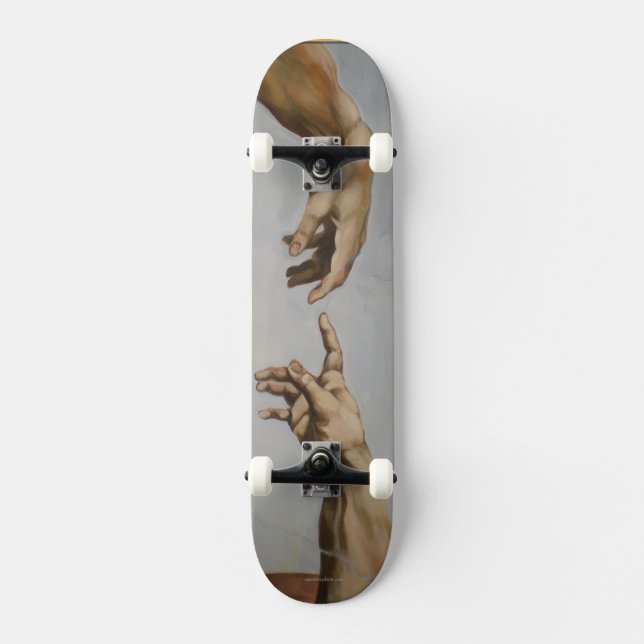 Skateboard " La création d'Adam" par Léonard de Vinci (Recto)