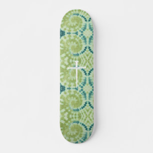 Skateboard La Croix des Trois Clous Vert Tie Die Chrétien