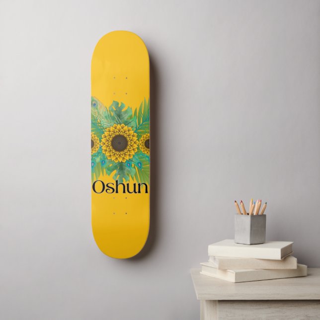 Skateboard La déesse d'Oshun Tournesols (Art mural)