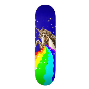Skateboard La licorne vomit l'arc-en-ciel