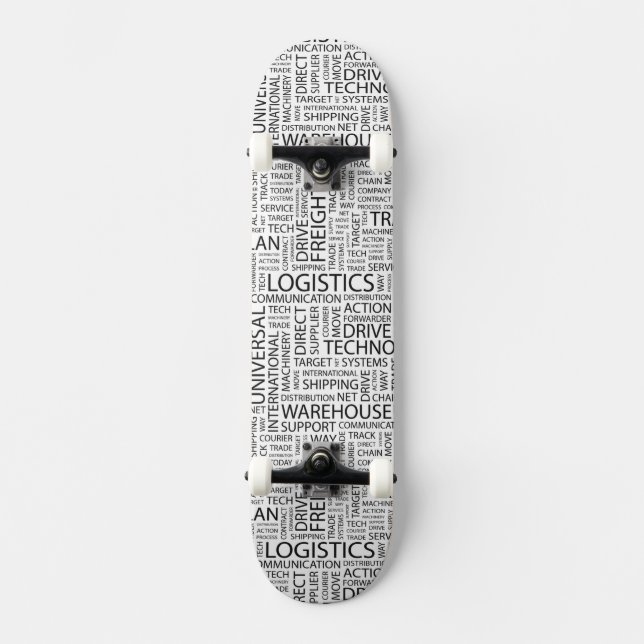 Skateboard La LOGISTIQUE modèle avec des mots (Recto)