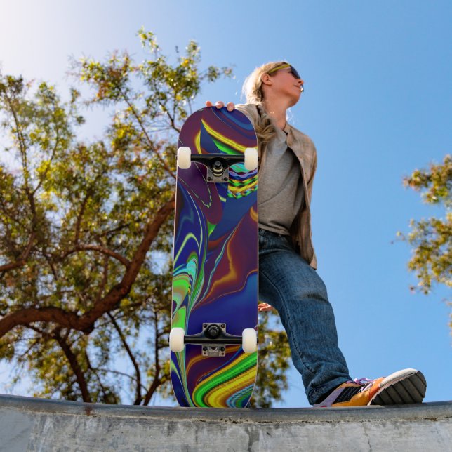 Skateboard La magie de l'été, 3D Art Abstrait (Extérieur 1)