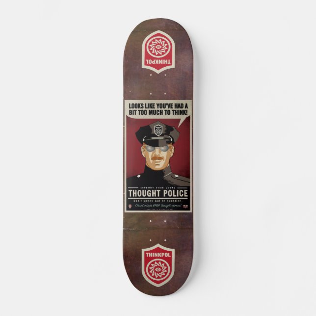 Skateboard La police de pensée fait de la planche à roulettes (Recto)