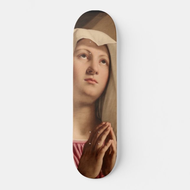 Skateboard Lady Madonna Praying (Vierge Marie) (Art chrétien) (Recto)