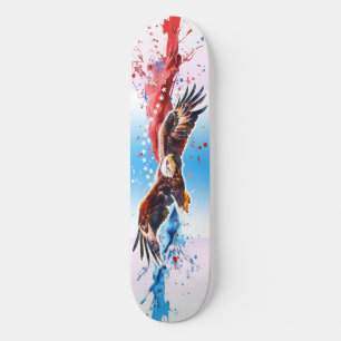 Skateboard L'aigle à tête blanche survole une tache de rouge,