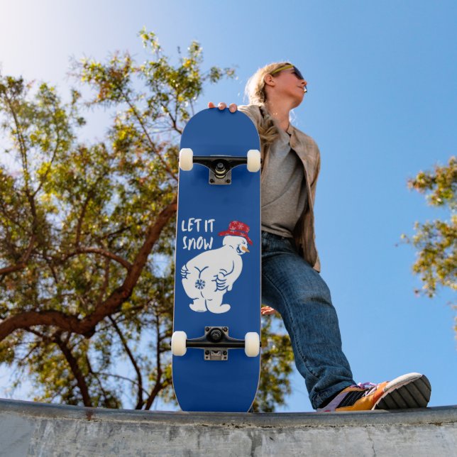 Skateboard LAISSER NEIGE drôle bonhomme de neige (Extérieur 1)