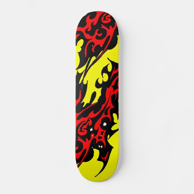 Skateboard Lames de tatouage tribales (rouge et noir) Collage (Recto)