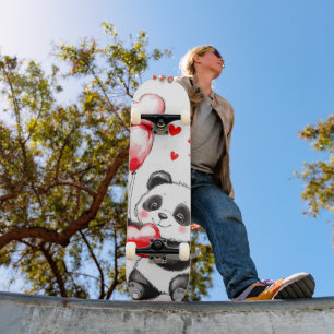 Skateboard L'amour du Panda de ballon dans l'air