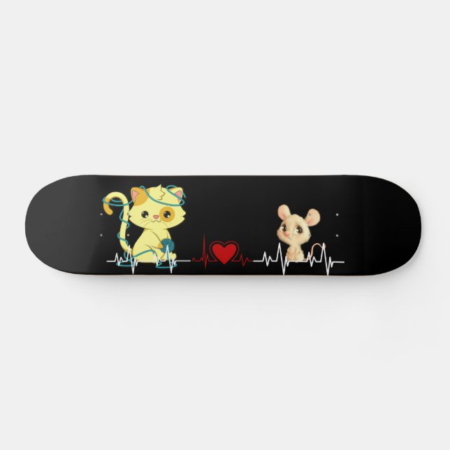 Skateboard L'amour entre chat et souris (Horz)