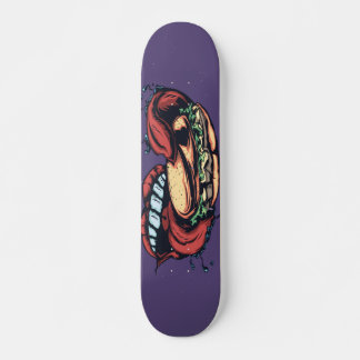 Skateboard Langue de bouche et hamburger