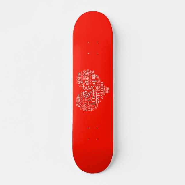 Skateboard Langues du coeur d'amour (Devant)