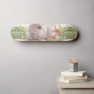 Skateboard Lapin avec Fleurs
