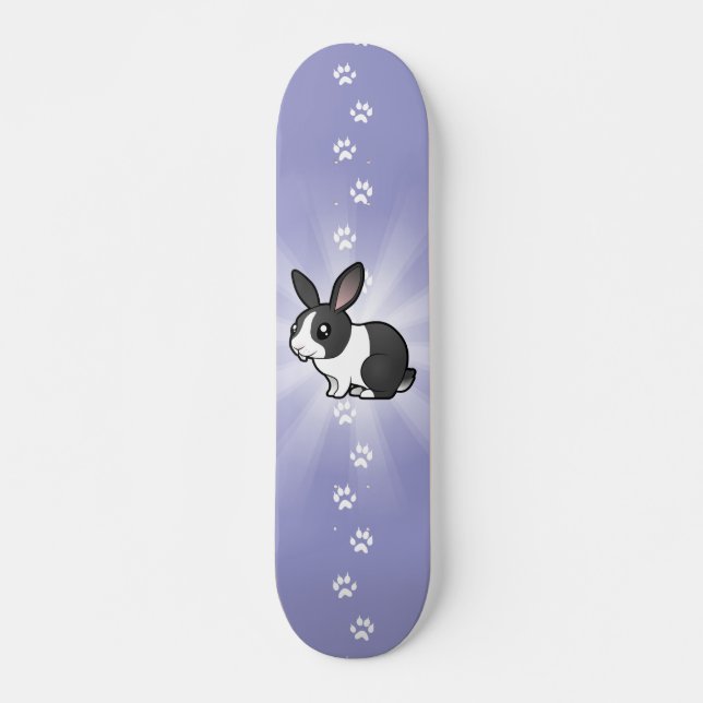 Skateboard Lapin de bande dessinée (cheveux lisses d'oreille (Devant)