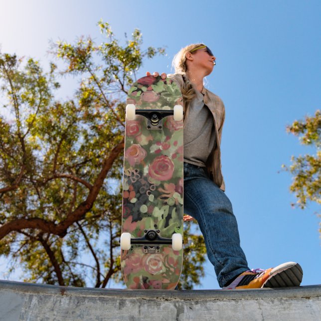 Skateboard L'art des roses rouges (Extérieur 1)
