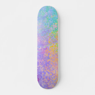 Skateboard Lavender Sunrise Pastel Neon Encre d'alcool Abstra