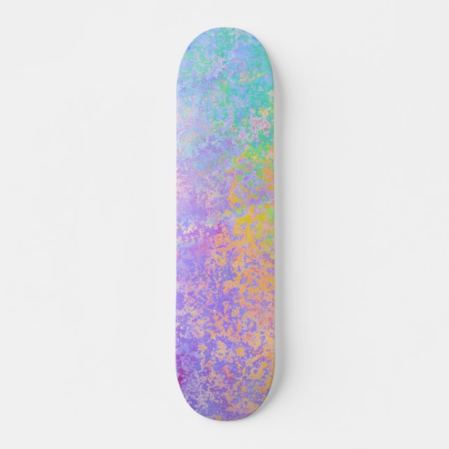 Skateboard Lavender Sunrise Pastel Neon Encre d'alcool Abstra (Devant)