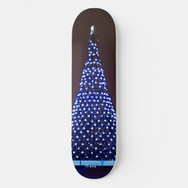 Skateboard Le bleu allume l'arbre de Noël (Recto)