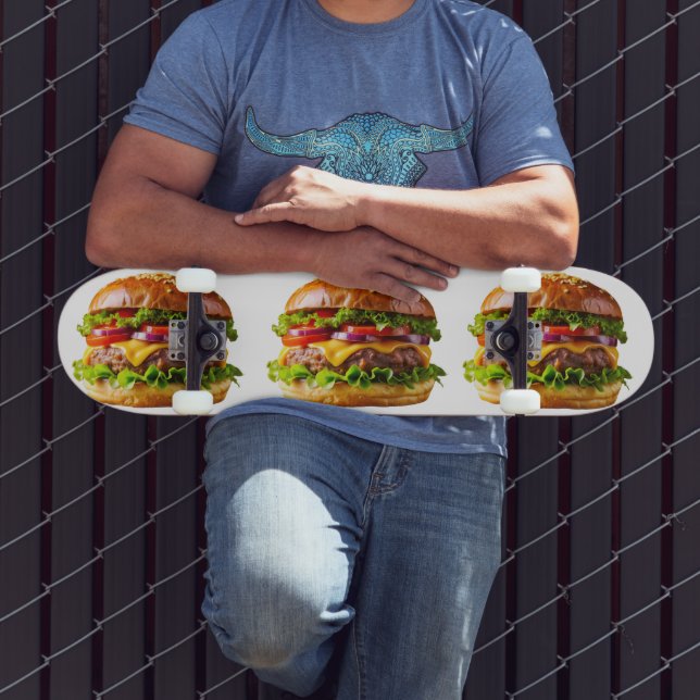 Skateboard Le cheeseburger appétissant de SlipperyJoe crousti (Extérieur 3)
